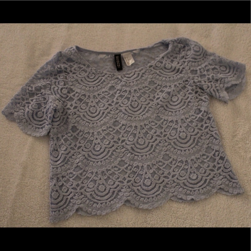 Baby Blue Lace Crop Top